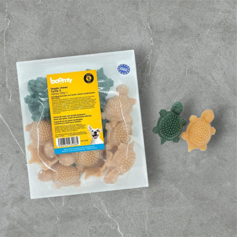 Boomy - Veggie chews turtle S (16 st) Boomy - Veggie chews turtle S (16 st)
