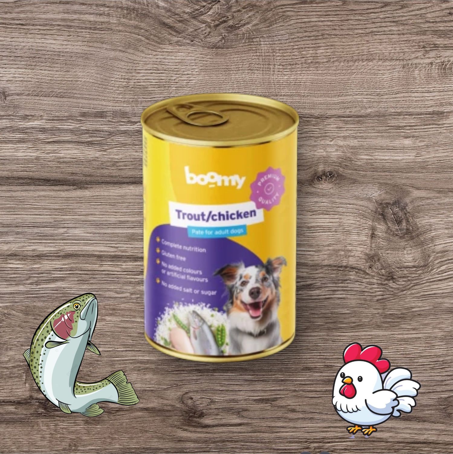 Boomy - Blikvoeding Forel/Kip 400g