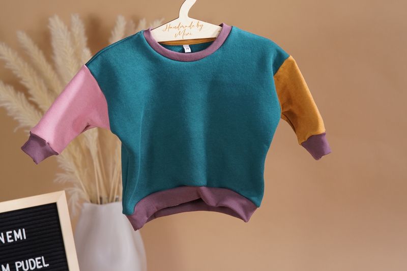 Oversized Sweater (Color-Blocking)  Grün