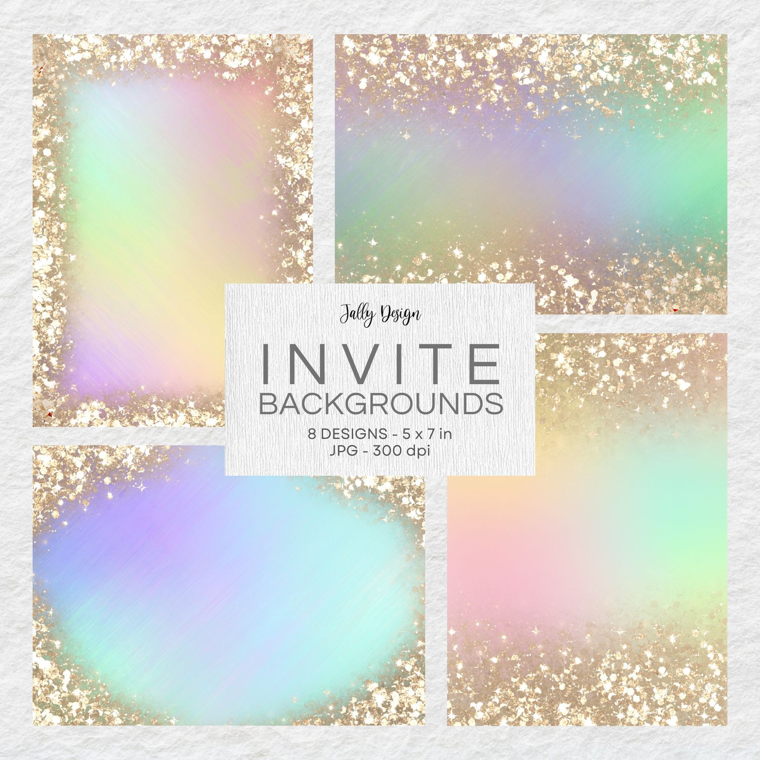 Fondos holográficos para diseño de invitaciones