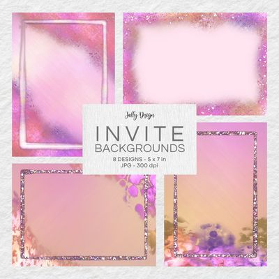 Fondos morados iridiscentes para crear invitaciones.