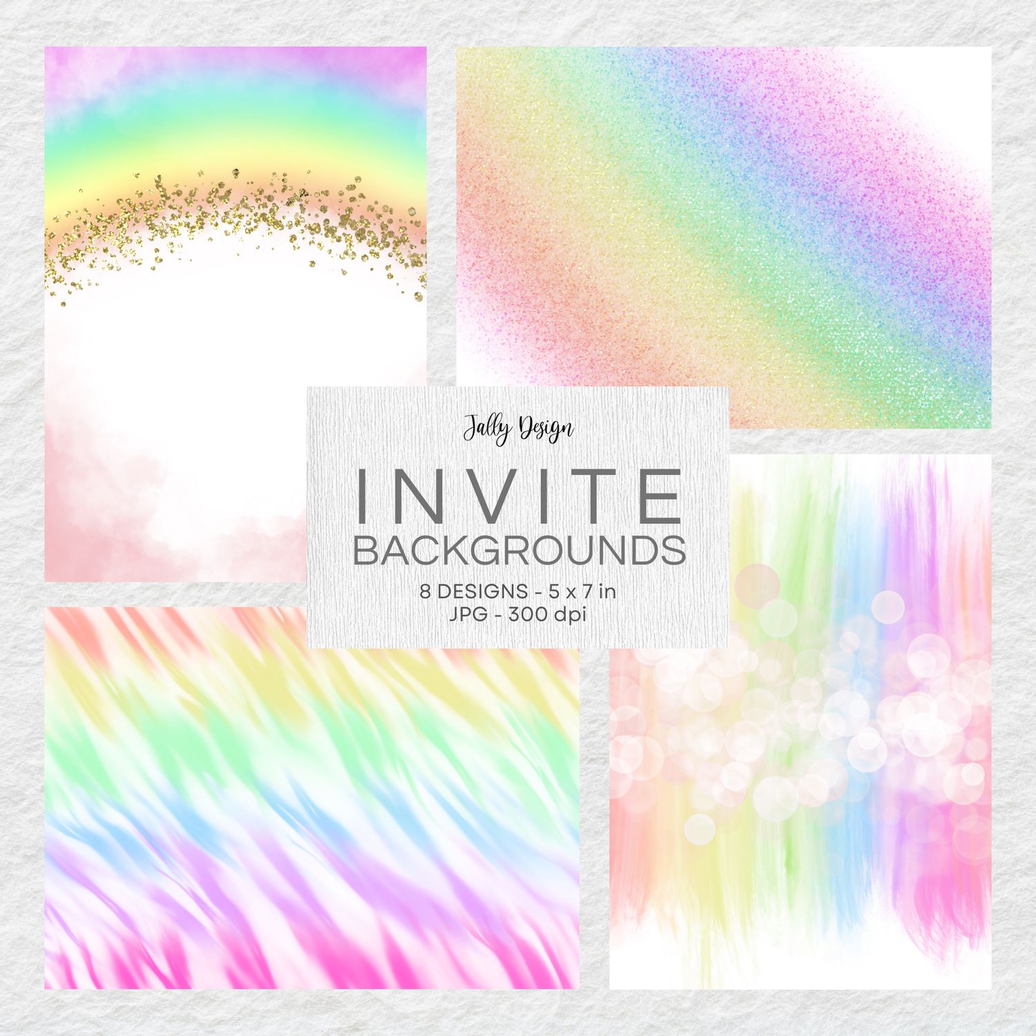 Fondos arcoíris para crear invitaciones.