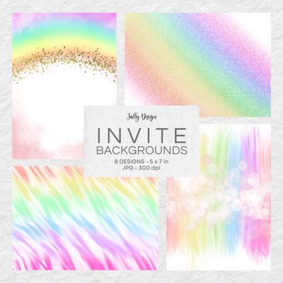 Fondos arcoíris para crear invitaciones.