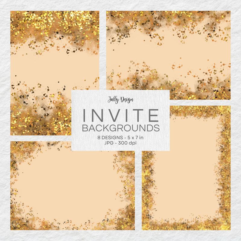 Fondos de glitter dorado para crear invitaciones.