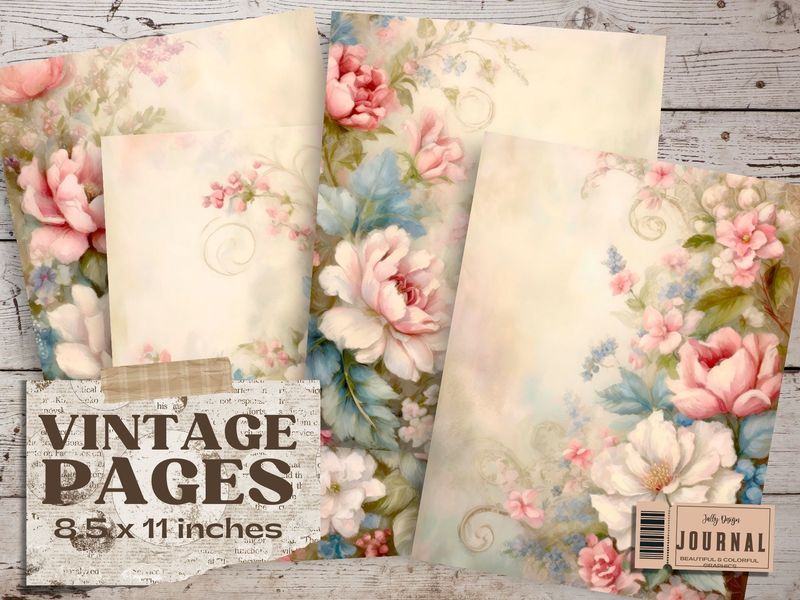 Hermosas rosas en estilo Shabby Chic para junk journal