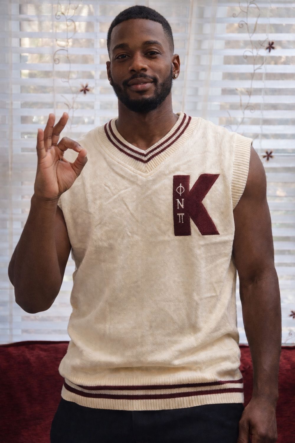 Chenille K Phi Nu Pi Sweater Vest