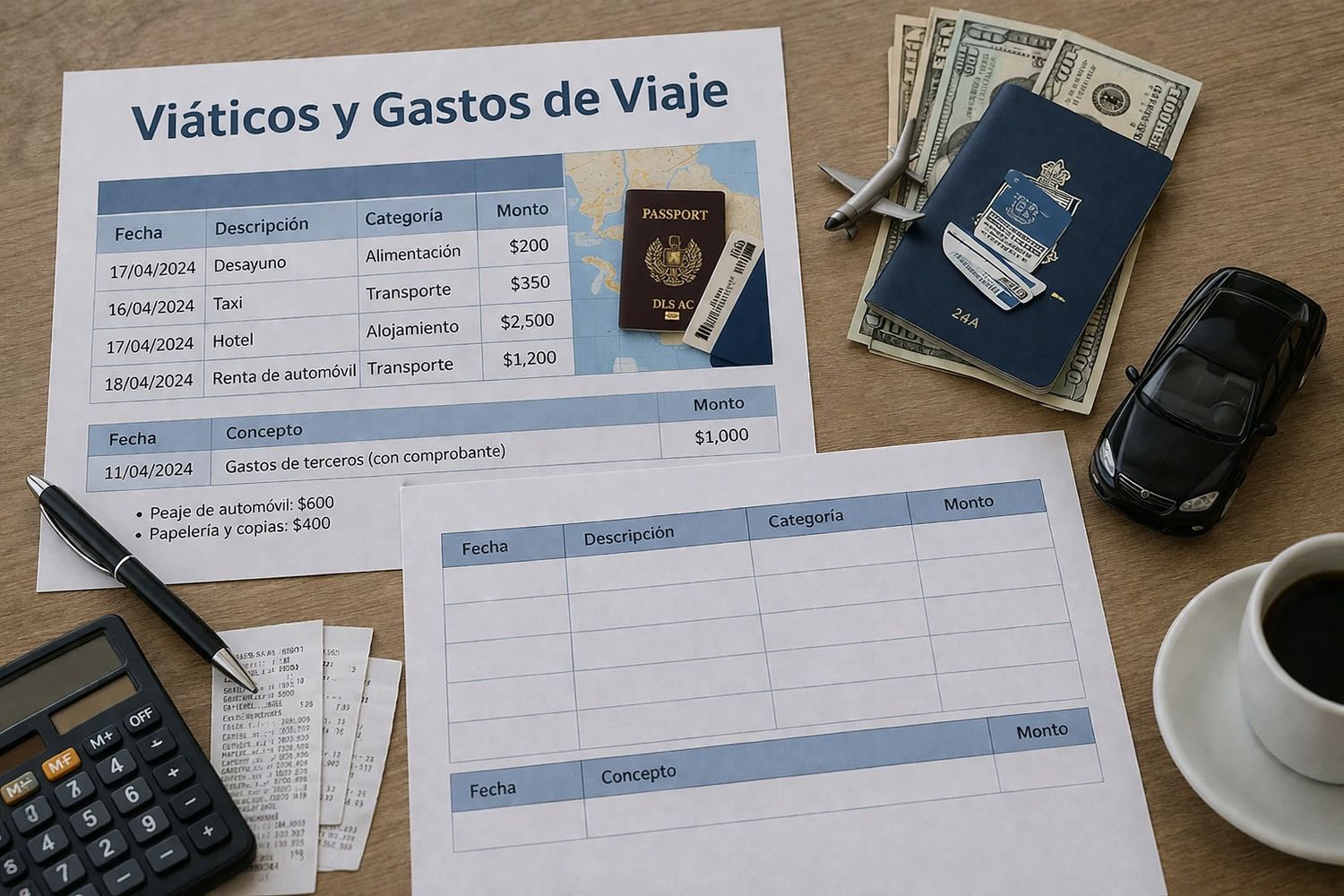 Viáticos, gastos de viaje, erogaciones por cuenta de terceros