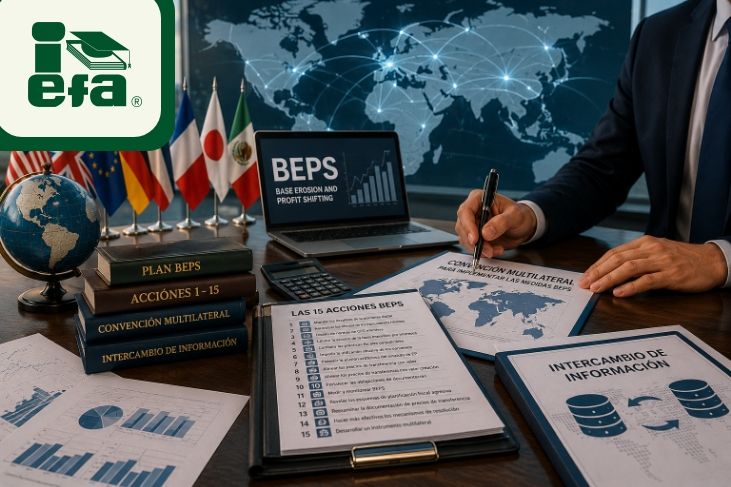 El Plan BEPS y las 15 acciones, la Convención Multilateral para implementar las medidas BEPS, y los acuerdos de intercambio de información.