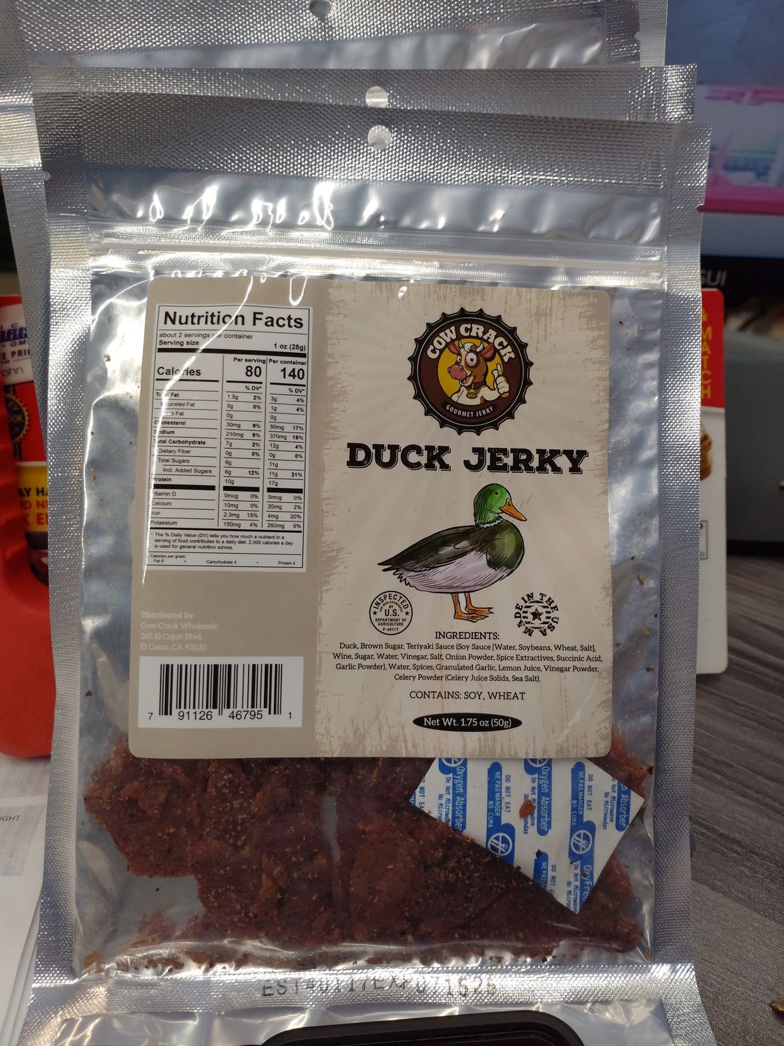 COW CRACK DUCK JERKY