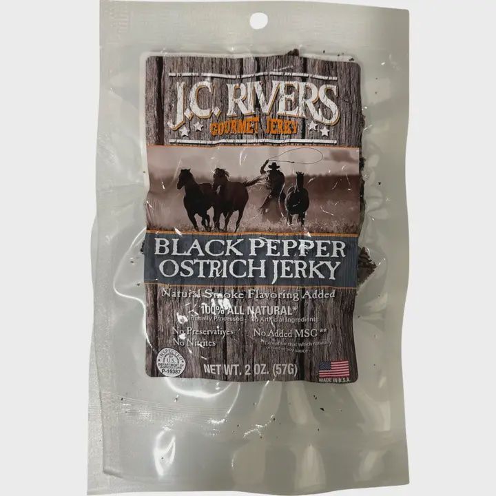 J.C. RIVERS BLACK OSTRICH JERKY