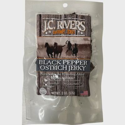 J.C. RIVERS BLACK OSTRICH JERKY