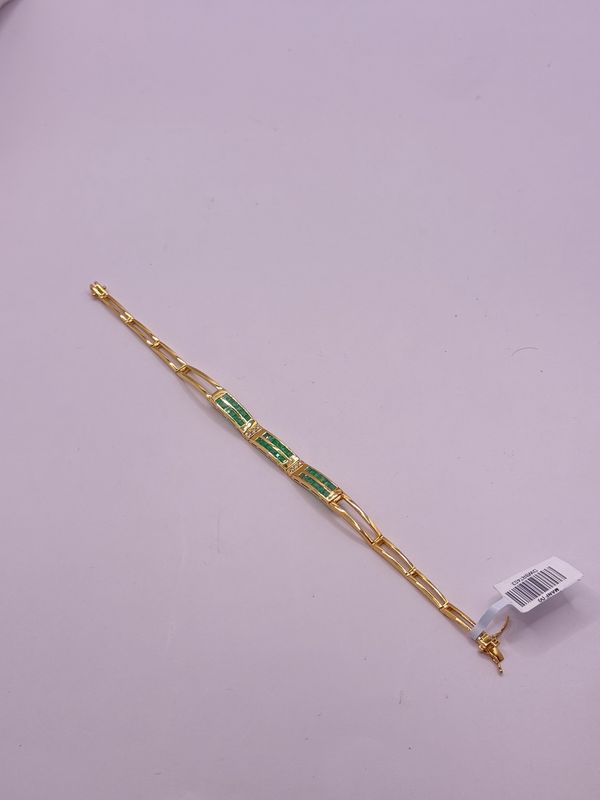 EMERALD DIAMOND BRACELET(NATURAL)EM1.68CT D0.09CT