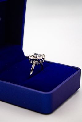 DIAMOND SOLITAIRE RING PRINCESS CUT(LAB)5.01CT