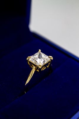 DIAMOND SOLITAIRE RING PRINCESS CUT(LAB)2.50CT