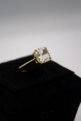 DIAMOND SOLITAIRE RING CUSHION CUT(LAB)3.09CT