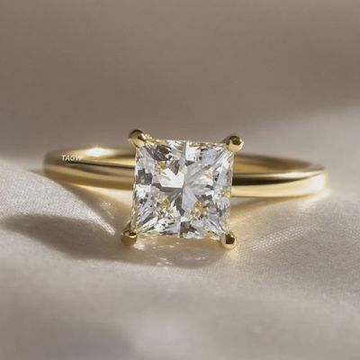 DIAMOND RING PRINCESS CUT(LAB)4.06CT