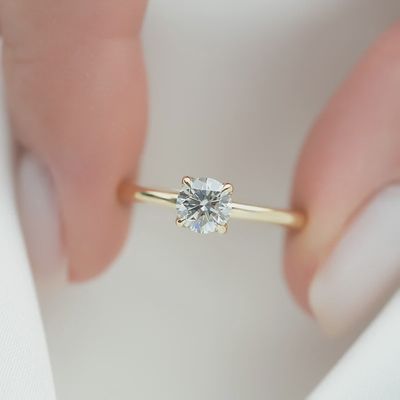 DIAMOND SOLITAIRE RING ROUND CUT(LAB)0.53CT