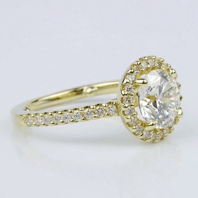DIAMOND SOLTAIRE RING HALO STYLE(LAB) 1.00CT