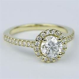 DIAMOND SOLTAIRE RING HALO STYLE(LAB) 1.00CT