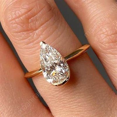 DIAMOND SOLITAIRE RING PEAR SHAPE(LAB)3.00CT