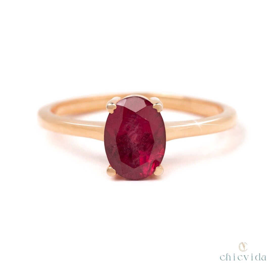 RUBY RING(NATURAL)OVAL RUBY 0.48CT
