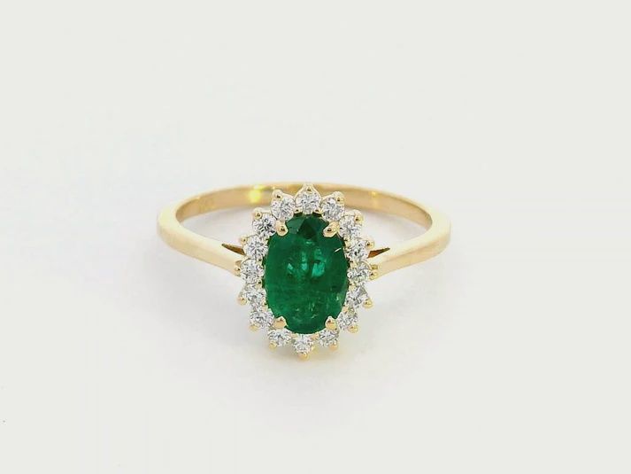 EMERALD DIAMOND RING(NATURAL)EM0.45CT D0.20CT