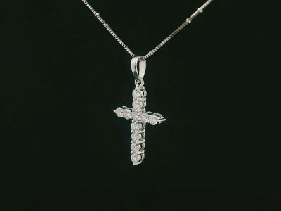 DIAMOND CROSS PENDANT(LAB)1.21CT