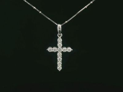 DIAMOND CROSS PENDANT(LAB)1.21CT
