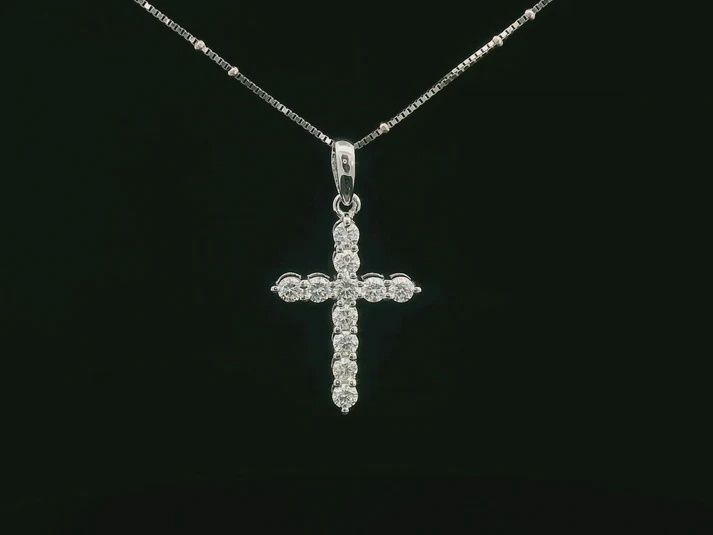 DIAMOND CROSS PENDANT(LAB)1.21CT