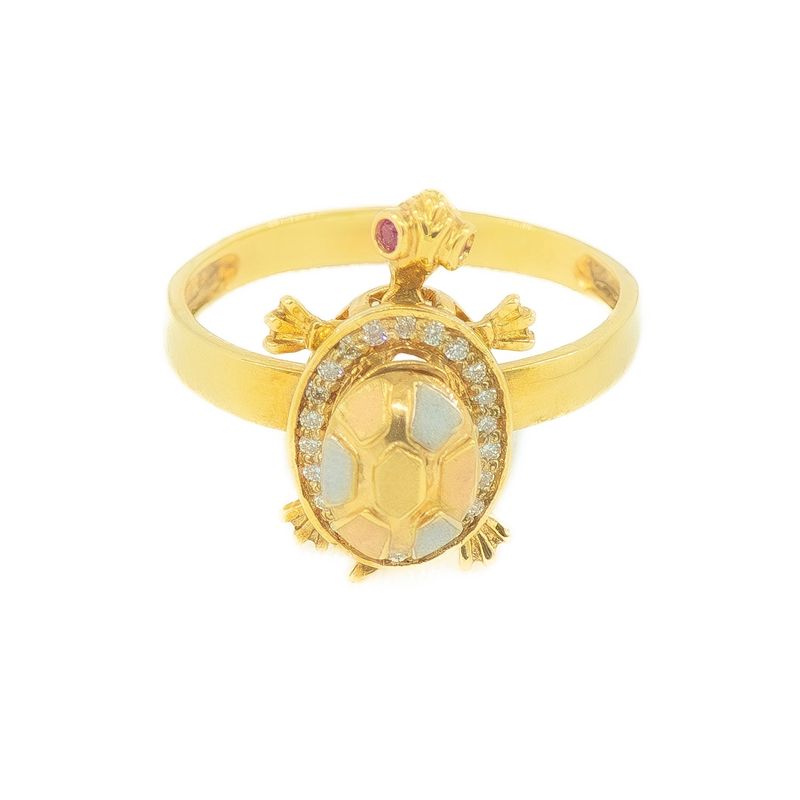 NATURAL-GROWN RUBY &amp; DIAMOND (TURTLE RING)