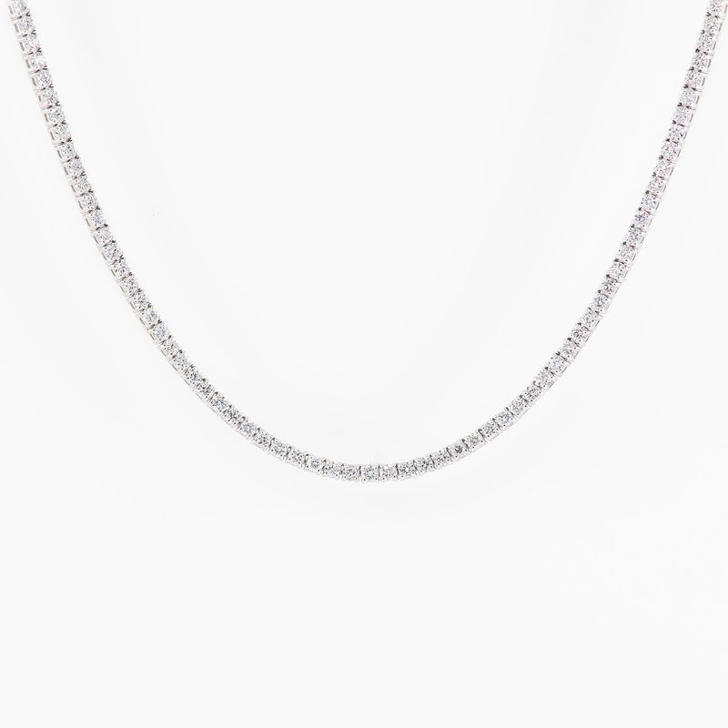 5.18CT LAB-GROWN TENNIS NECKLACE E-F/VVS-VS
