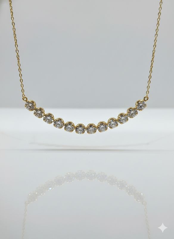 1.03CT NATURAL-GROWN ROUND PENDANT H-I/SI (WITH CHAIN)