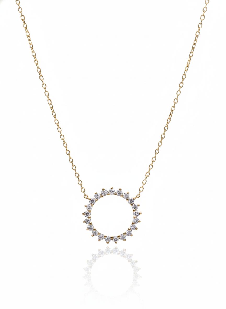 0.22CT NATURAL-GROWN PENDANT G-H/SI (WITH CHAIN)