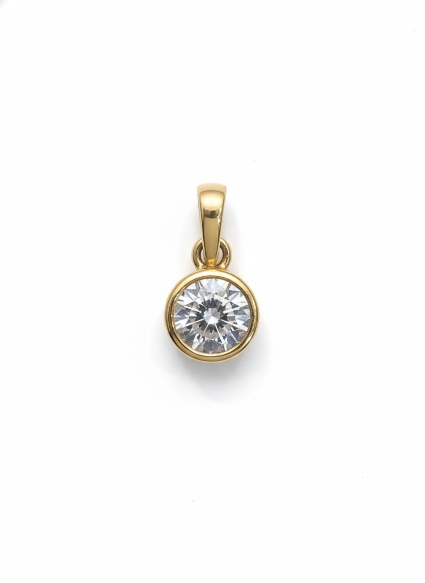 0.23CT LAB-GROWN ROUND BEZEL PENDANT D/VVS-VS