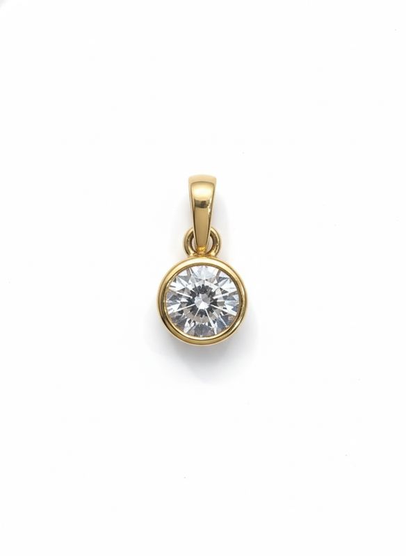 0.23CT LAB-GROWN ROUND BEZEL PENDANT D/VVS-VS