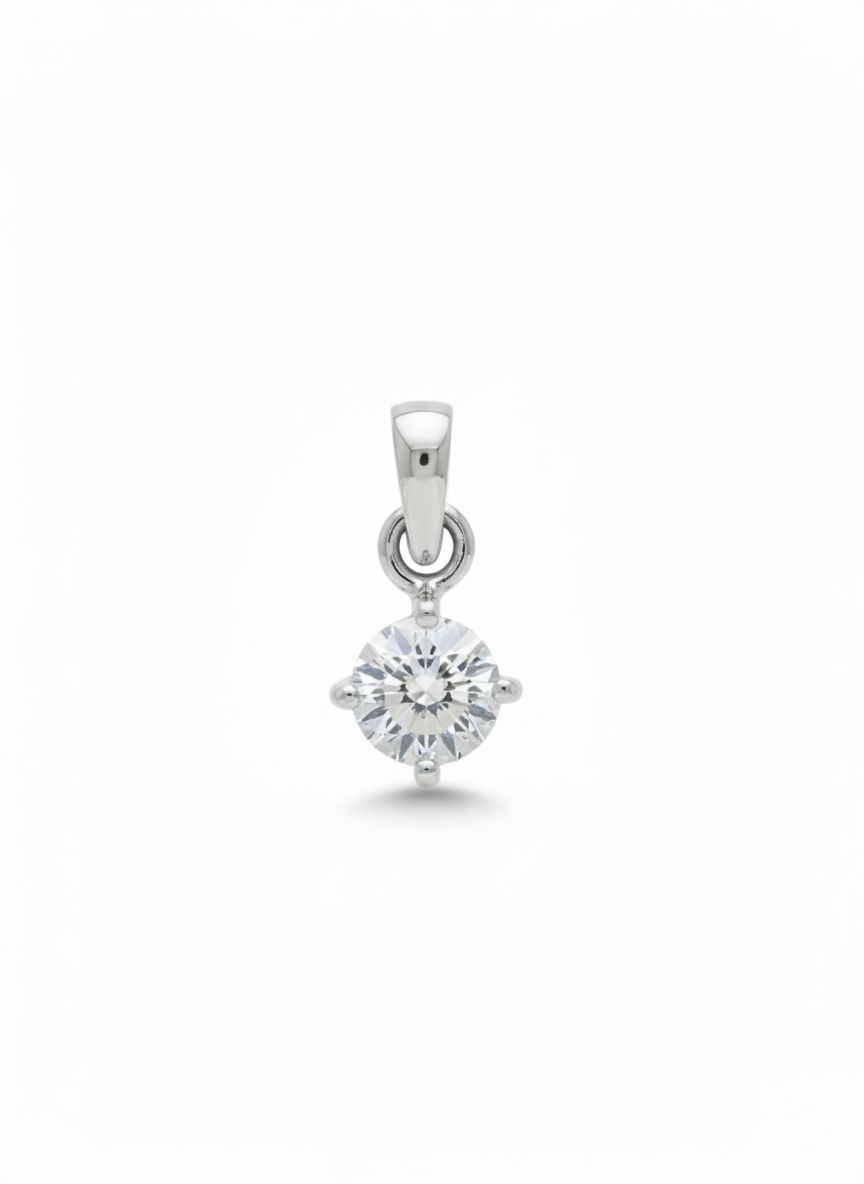 0.37CT LAB-GROWN ROUND PENDANT D/VVS-VS