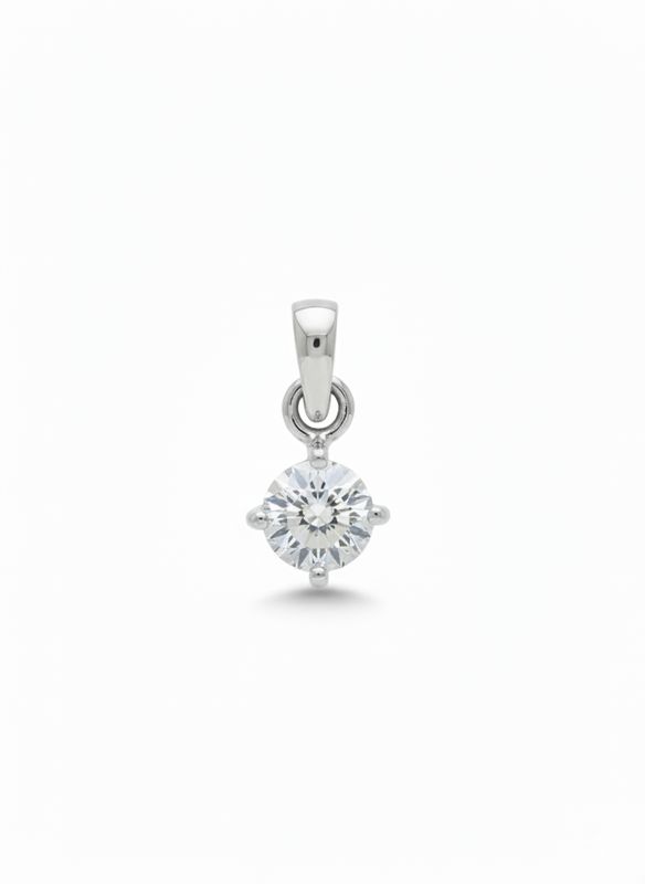 0.37CT LAB-GROWN ROUND PENDANT D/VVS-VS
