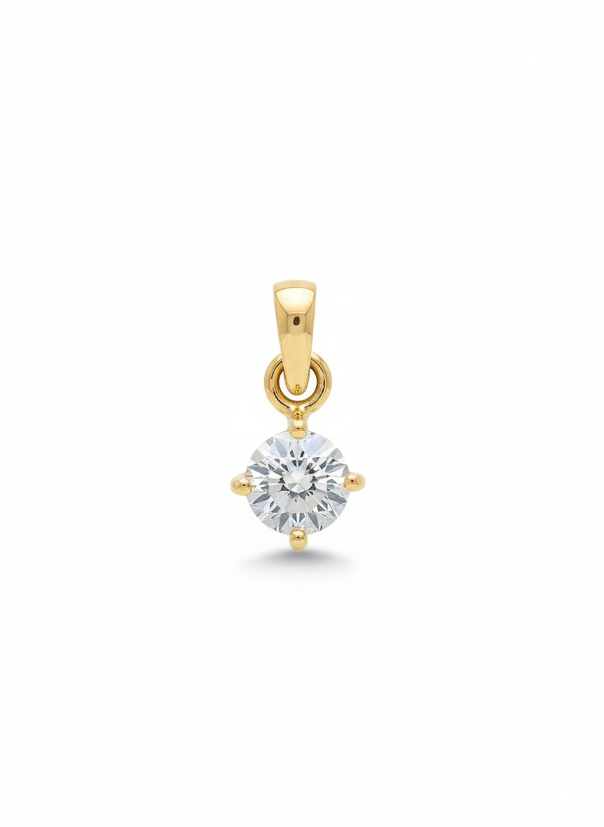 0.36CT LAB-GROWN ROUND PENDANT F/VS