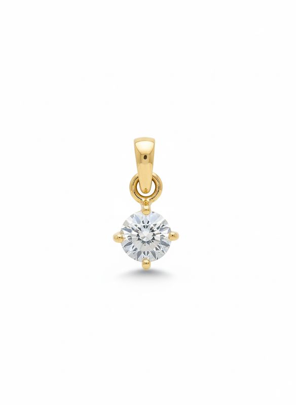 0.36CT LAB-GROWN ROUND PENDANT F/VS