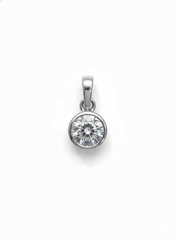 0.35CT LAB-GROWN ROUND BEZEL PENDANT D-E/VVS-VS