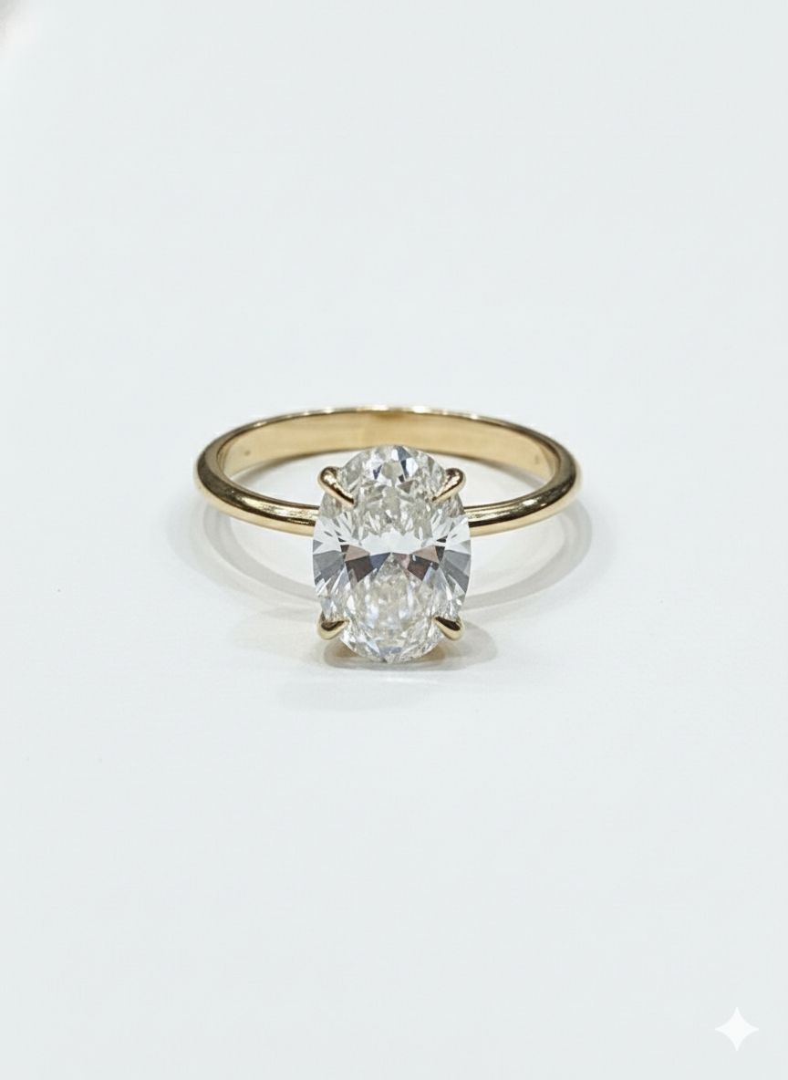 2.08CT LAB-GROWN OVAL F/VS