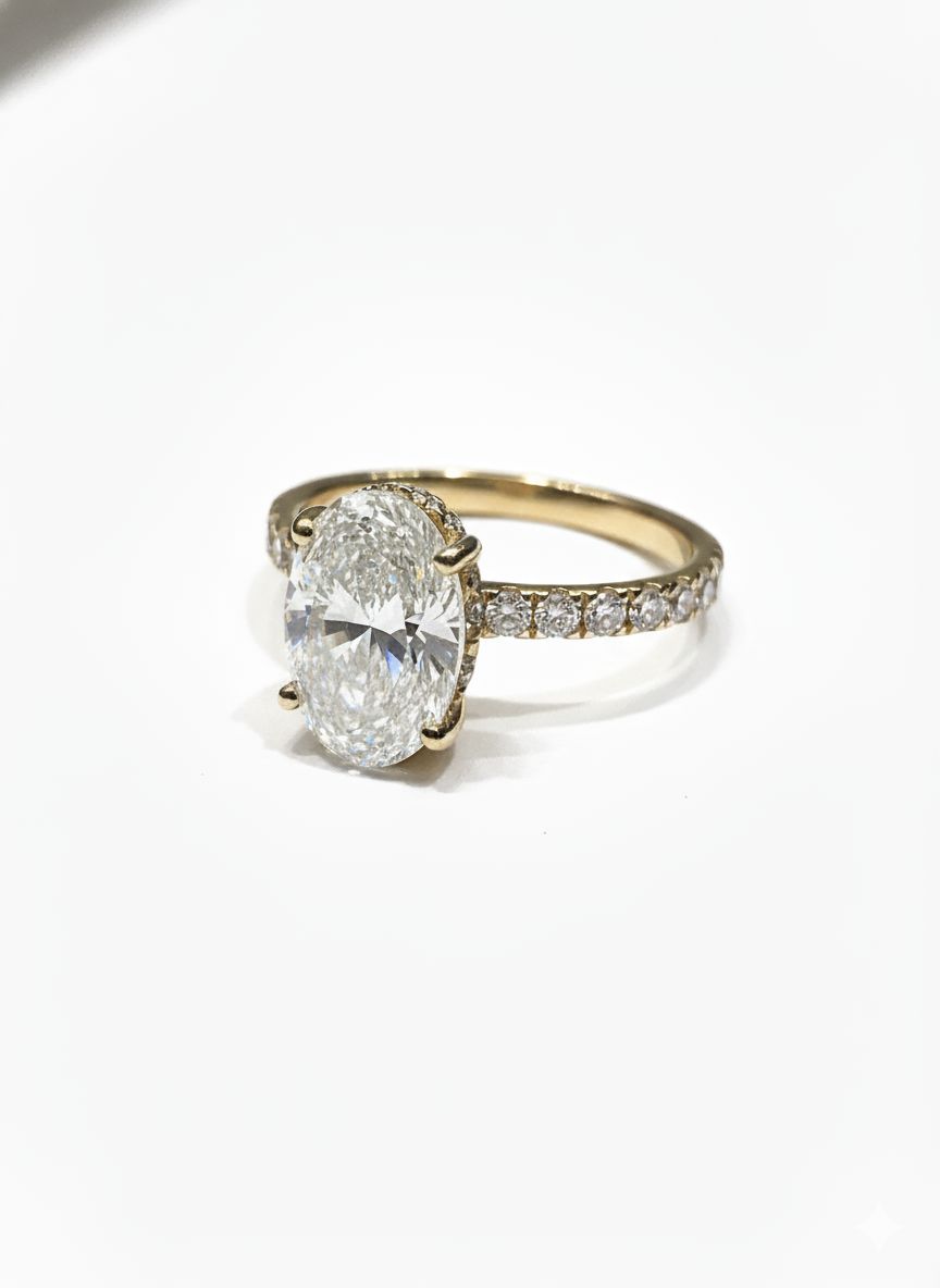 2.01CT LAB-GROWN OVAL E/VS1