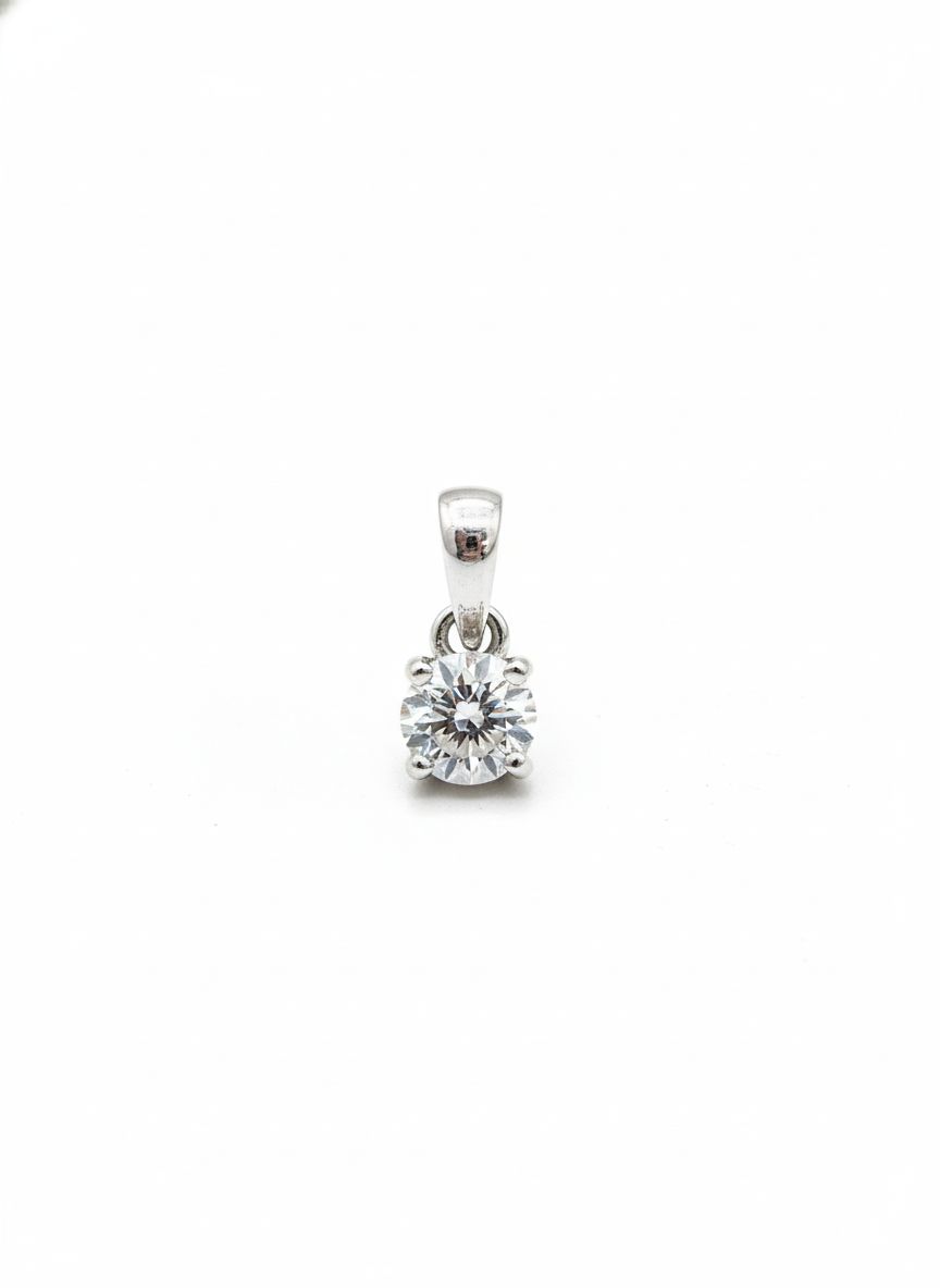 0.35CT LAB-GROWN ROUND PENDANT E/VVS-VS