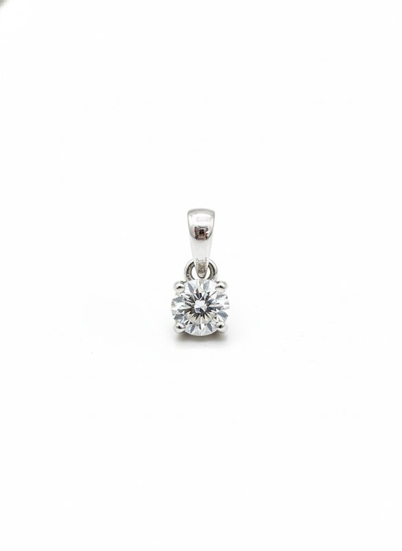 0.35CT LAB-GROWN ROUND PENDANT E/VVS-VS