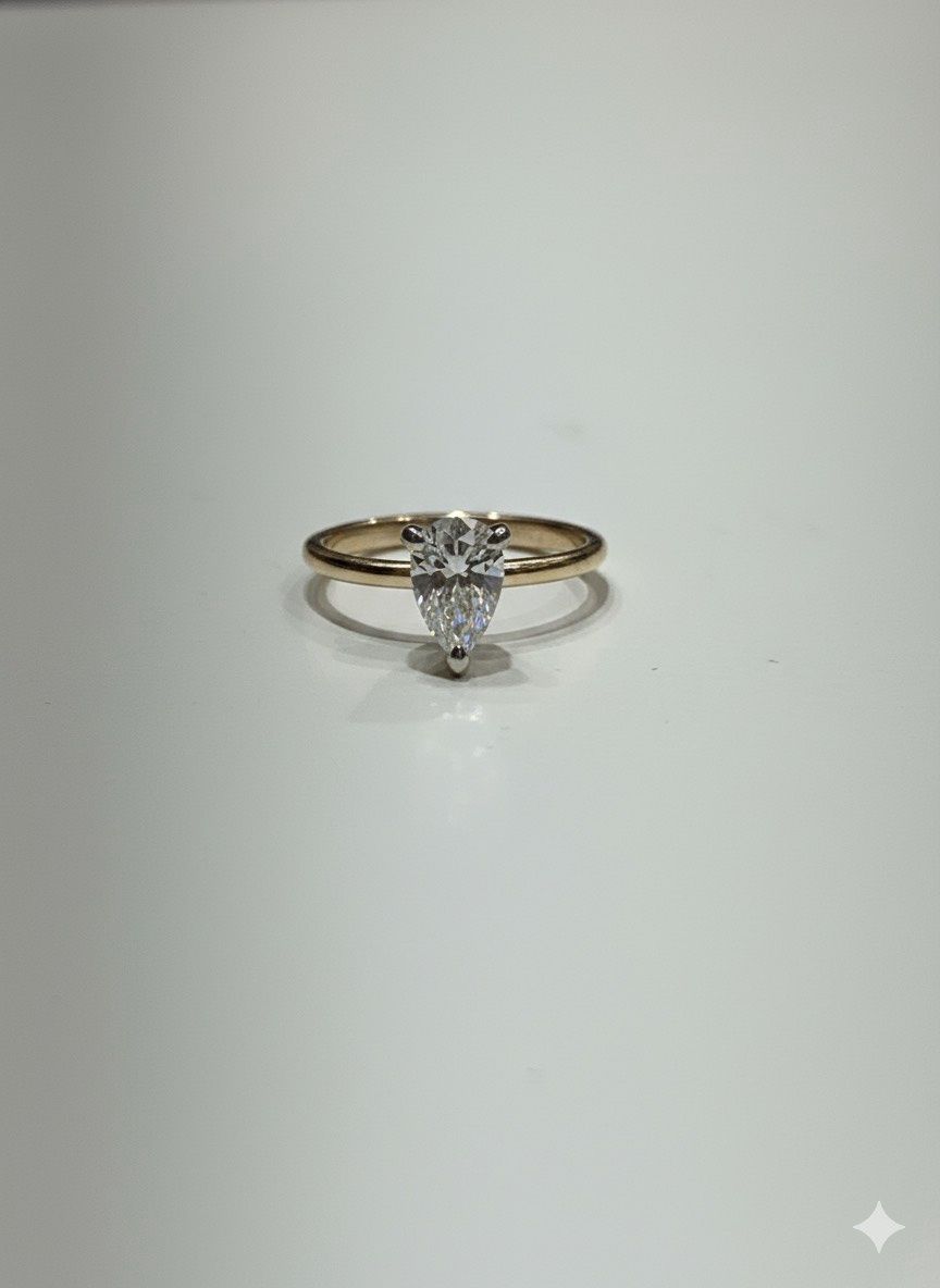 0.81CT LAB-GROWN PEAR DROP D/VS1