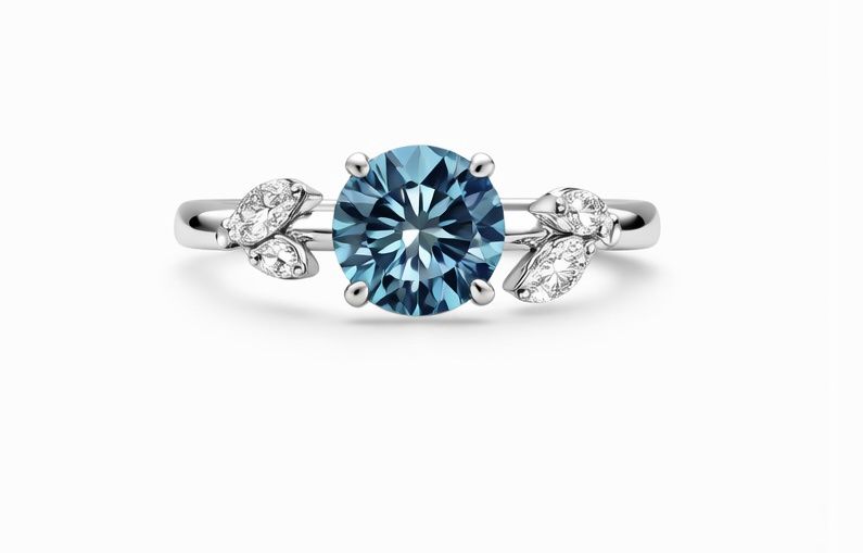 2.50CT LAB-GROWN ROUND BLUE/VVS2