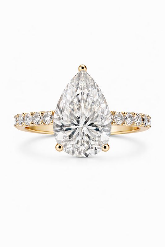 2.51CT LAB-GROWN PEAR-DROP F/VS1 with BLUE TOPAZ