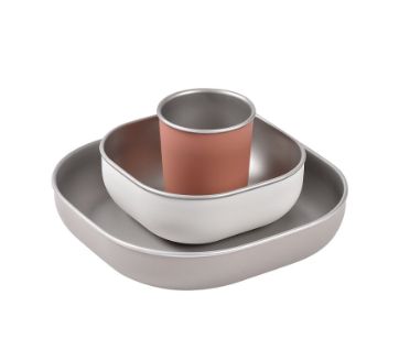 Beaba -Eetset roestvrijstaal Terracotta