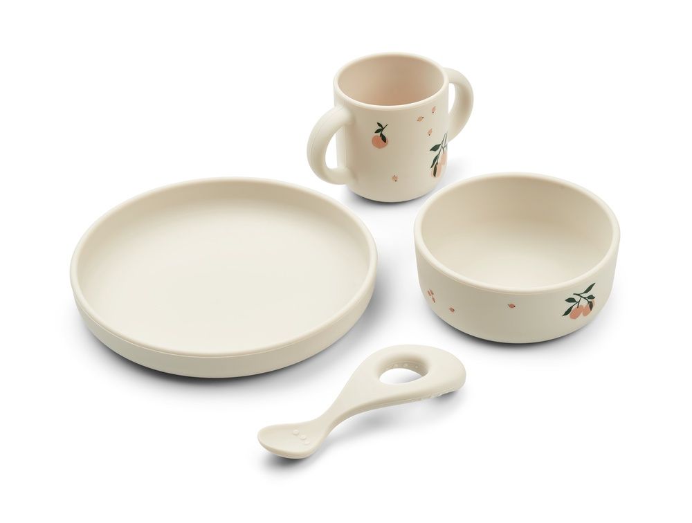 Liewood - Silicone eetset, Color: Peach sea shell mix