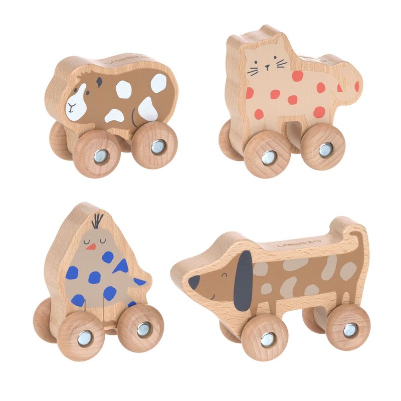 Laessig - Rolling Toys Wood Set 4 pcs Little Mateys